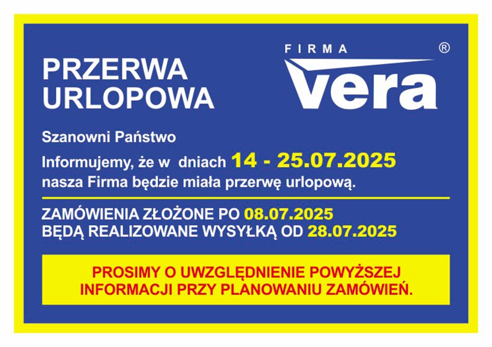 Vera - przerwa urlopora 2025